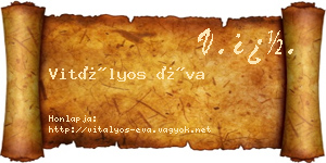Vitályos Éva névjegykártya